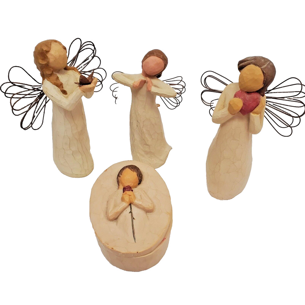 Y2K Willow Tree Lot Of 4 Different Angel Figurines By Susan Lordi Demdaco Angels